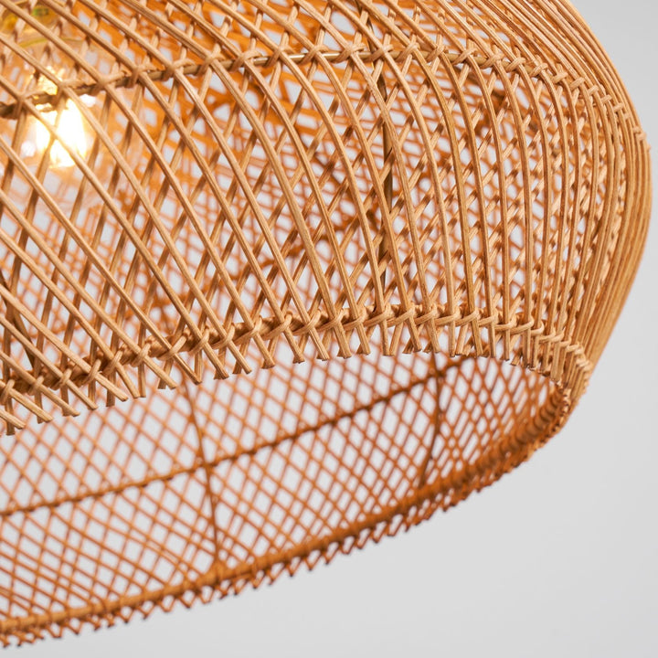 Flätad Rattan Pendellampa