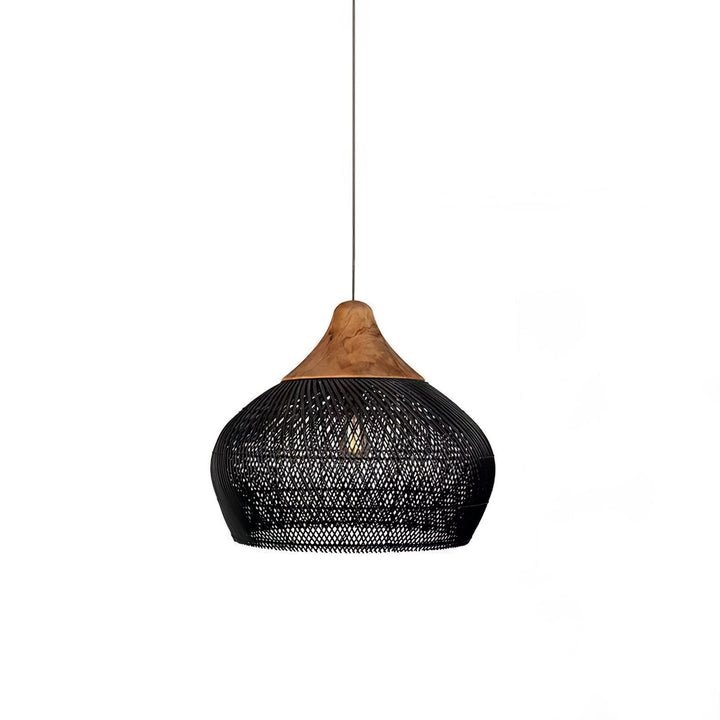 Flätad Rattan Swag Pendellampa