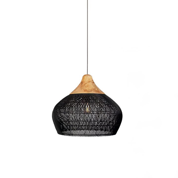 Flätad Rattan Pendellampa