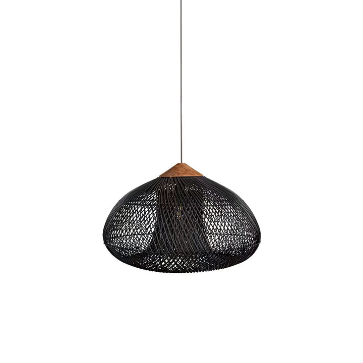Flätad Rattan Pendellampa