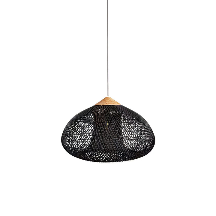 Flätad Rattan Pendellampa