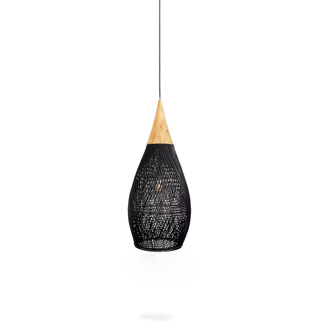 Flätad Rattan Pendellampa