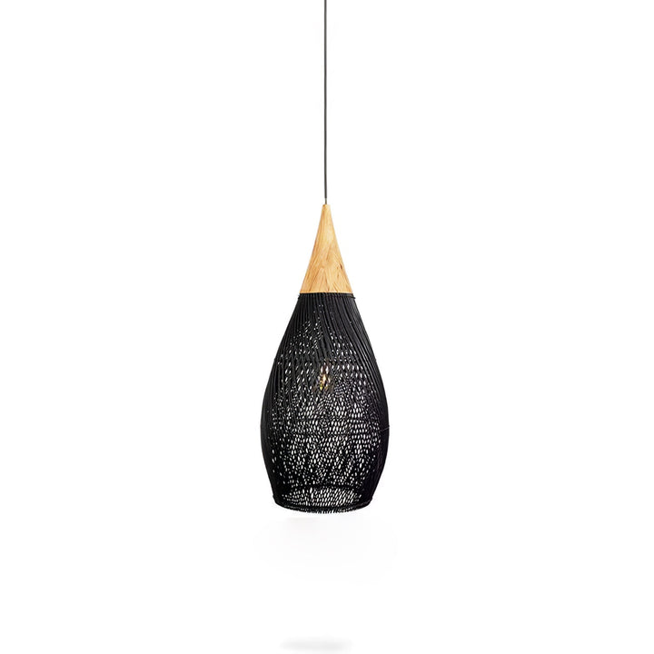 Flätad Rattan Pendellampa