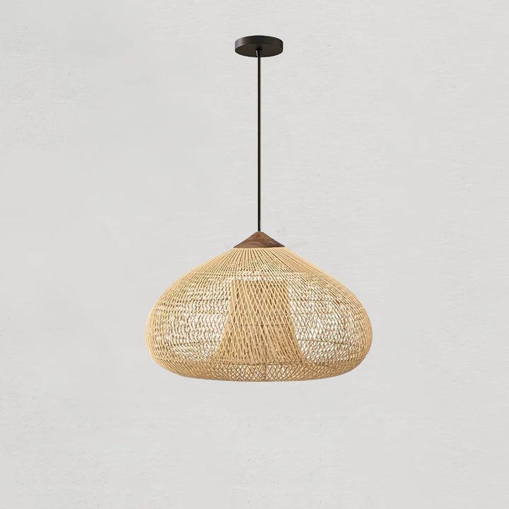 Flätad Rattan Pendellampa