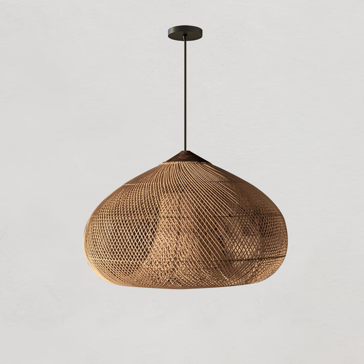 Flätad Rattan Pendellampa