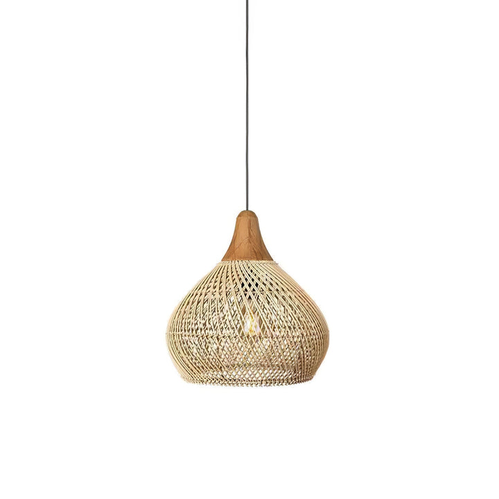 Flätad Rattan Swag Pendellampa