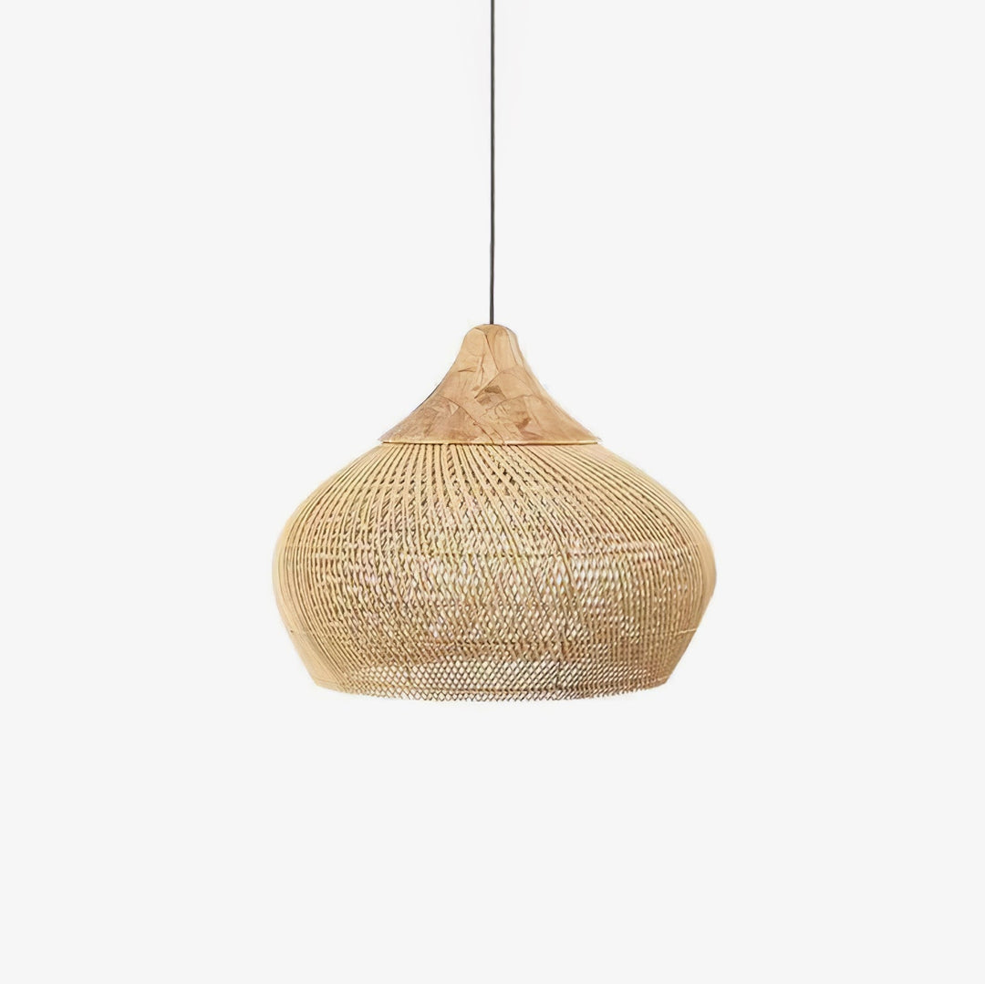 Flätad Rattan Pendellampa