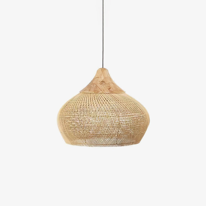 Flätad Rattan Pendellampa