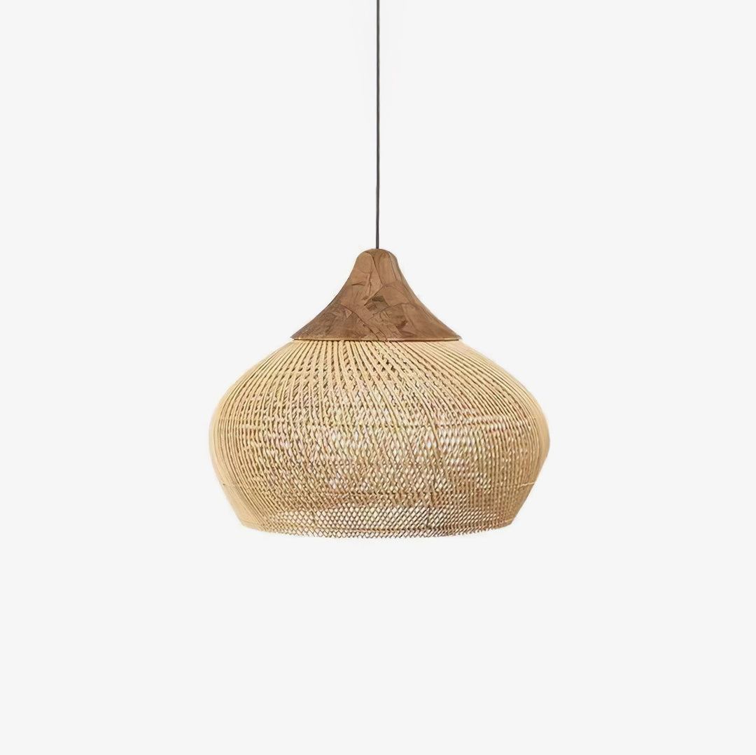 Flätad Rattan Swag Pendellampa