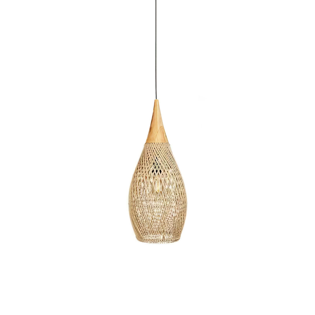 Flätad Rattan Pendellampa
