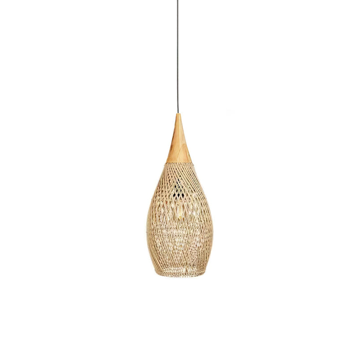 Flätad Rattan Pendellampa