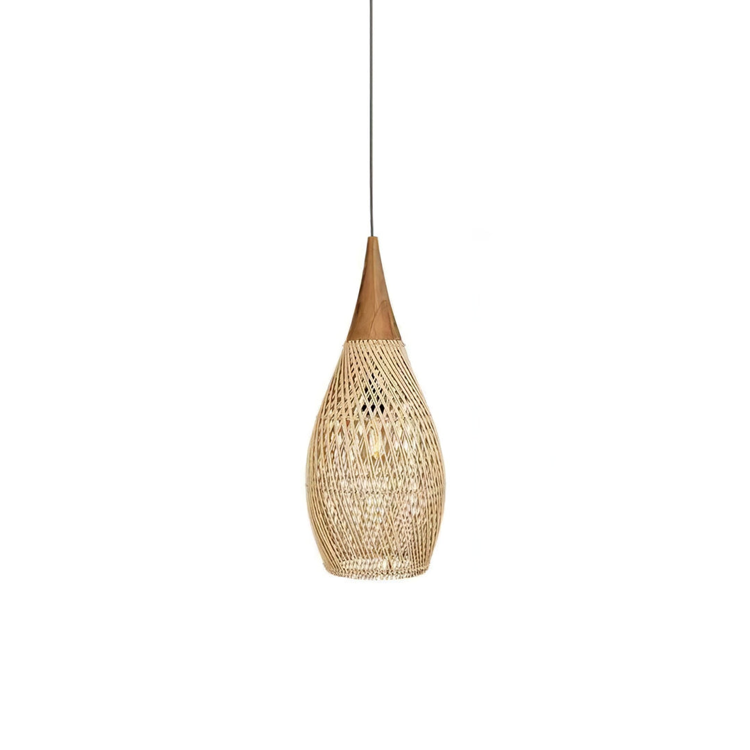 Flätad Rattan Swag Pendellampa