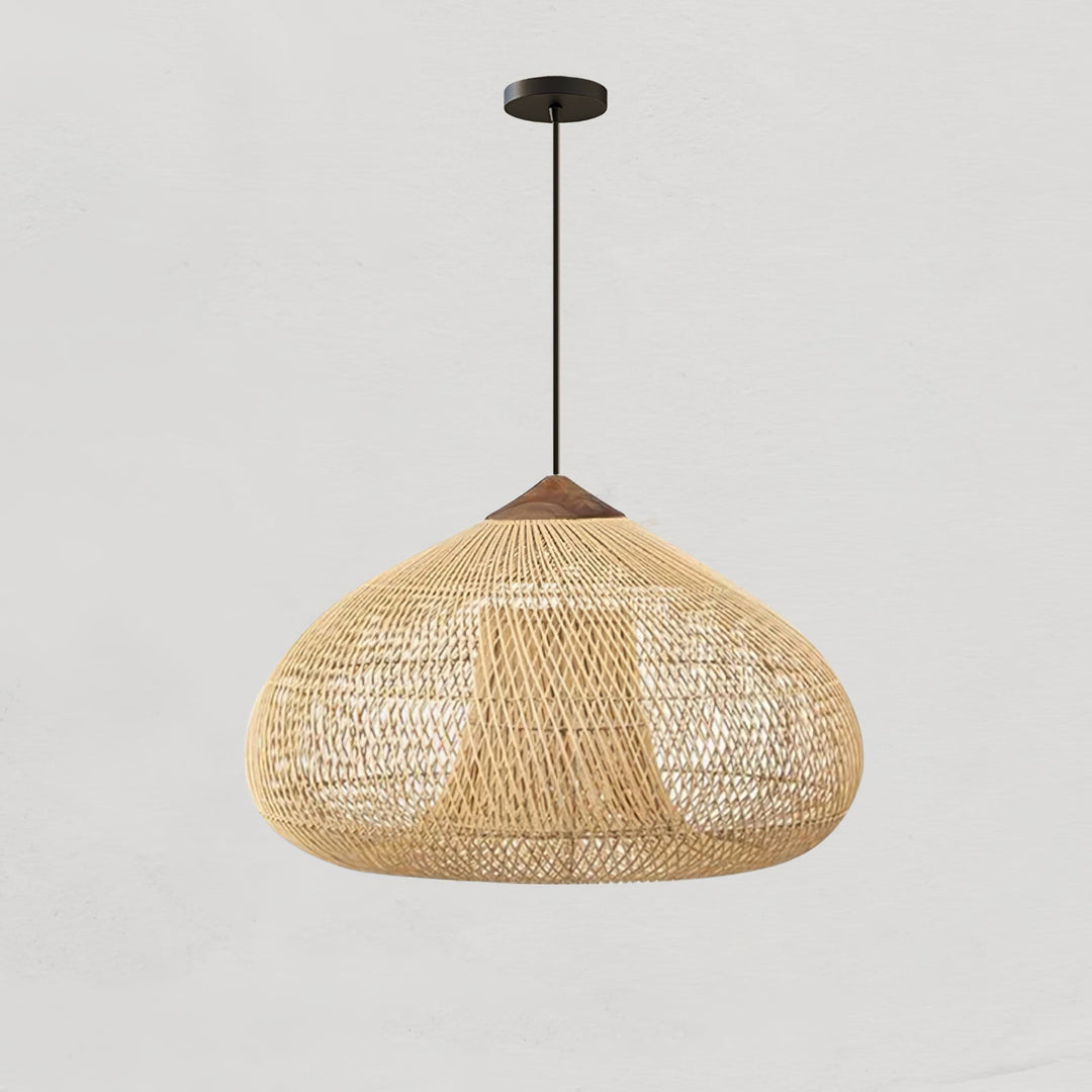 Flätad Rattan Pendellampa
