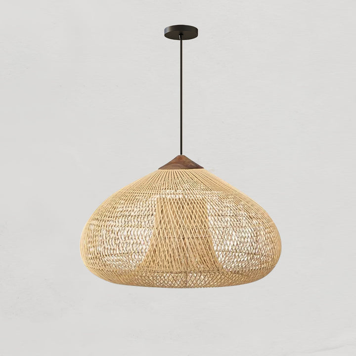 Flätad Rattan Pendellampa
