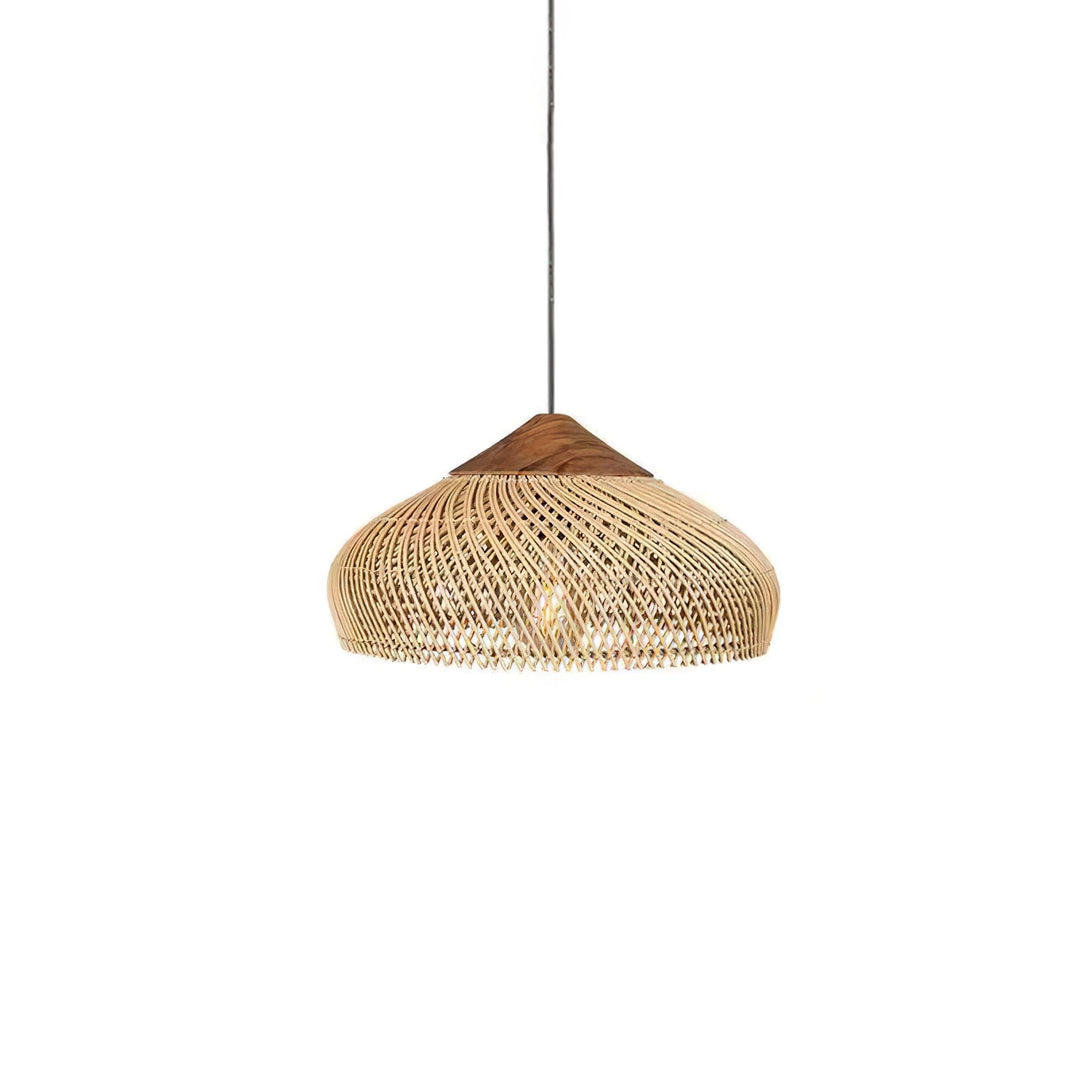 Flätad Rattan Swag Pendellampa