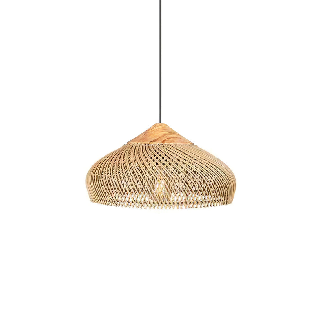 Flätad Rattan Pendellampa