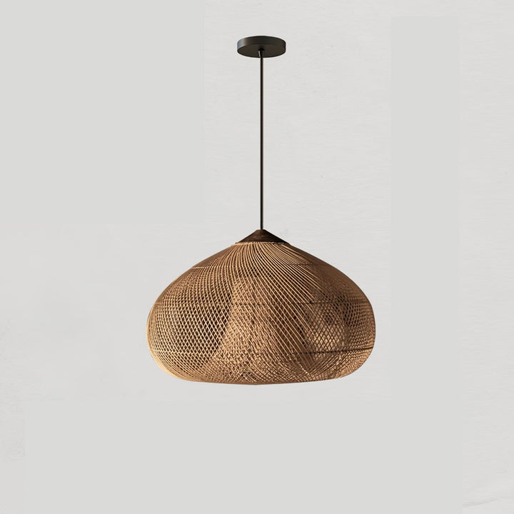 Flätad Rattan Pendellampa