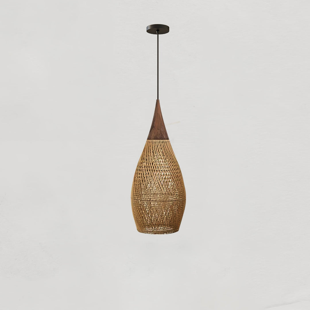 Flätad Rattan Pendellampa