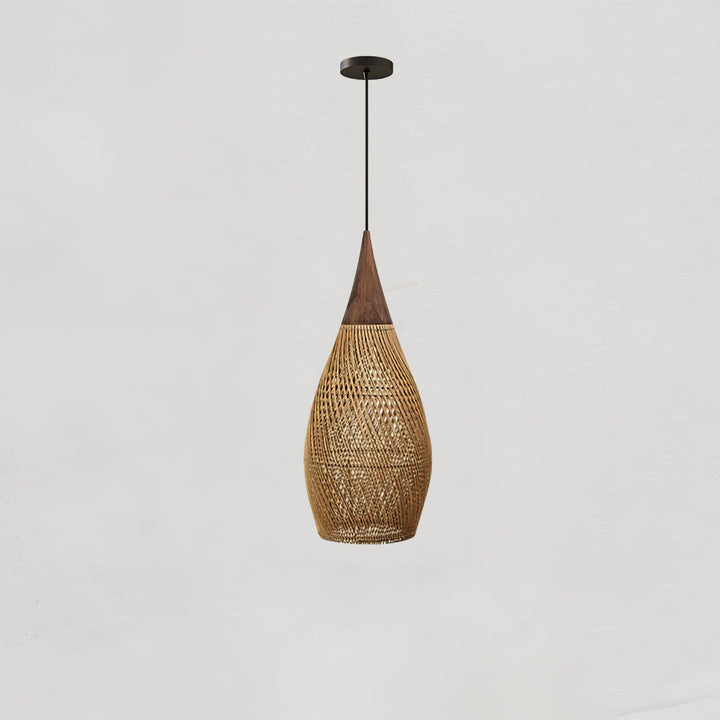 Flätad Rattan Pendellampa