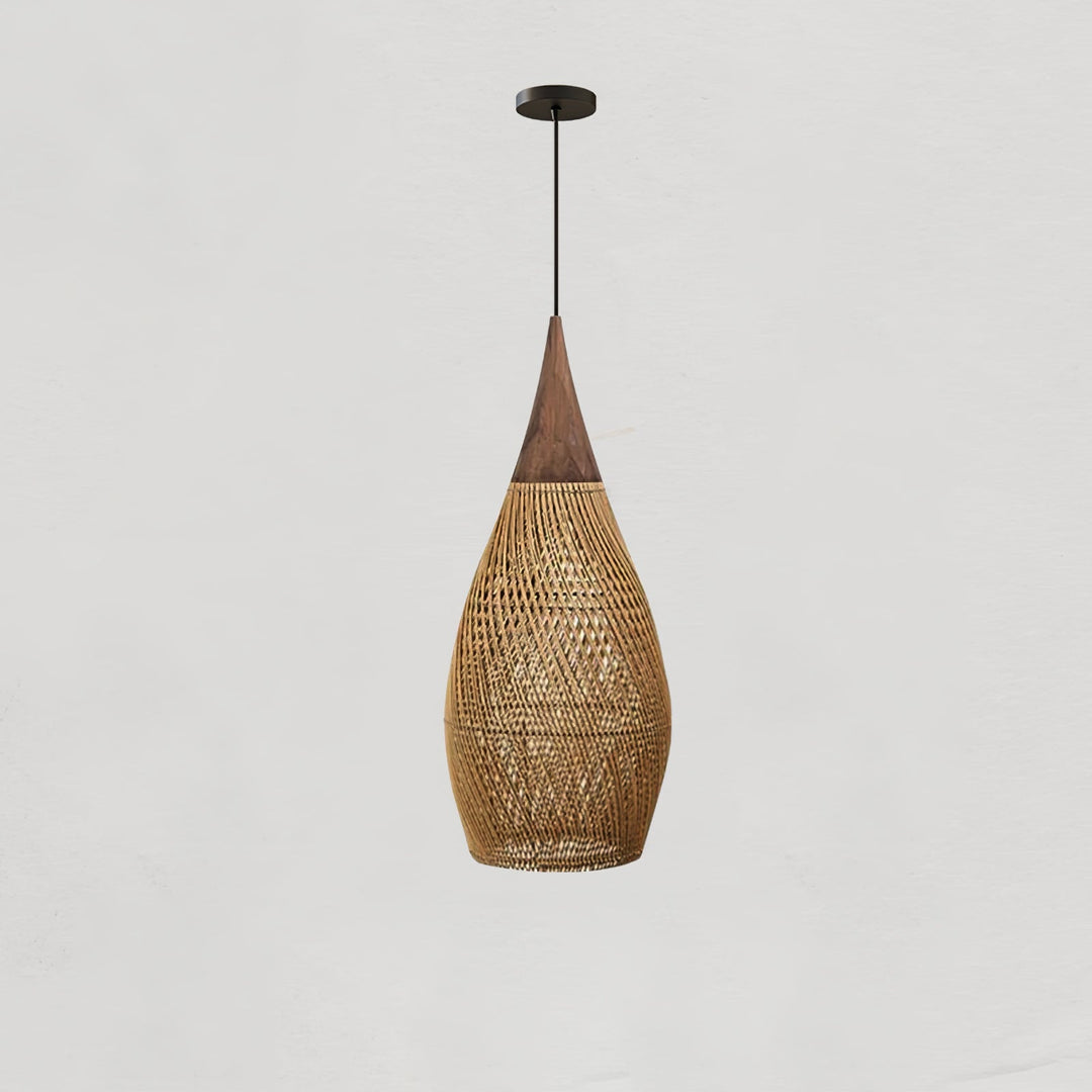 Flätad Rattan Pendellampa