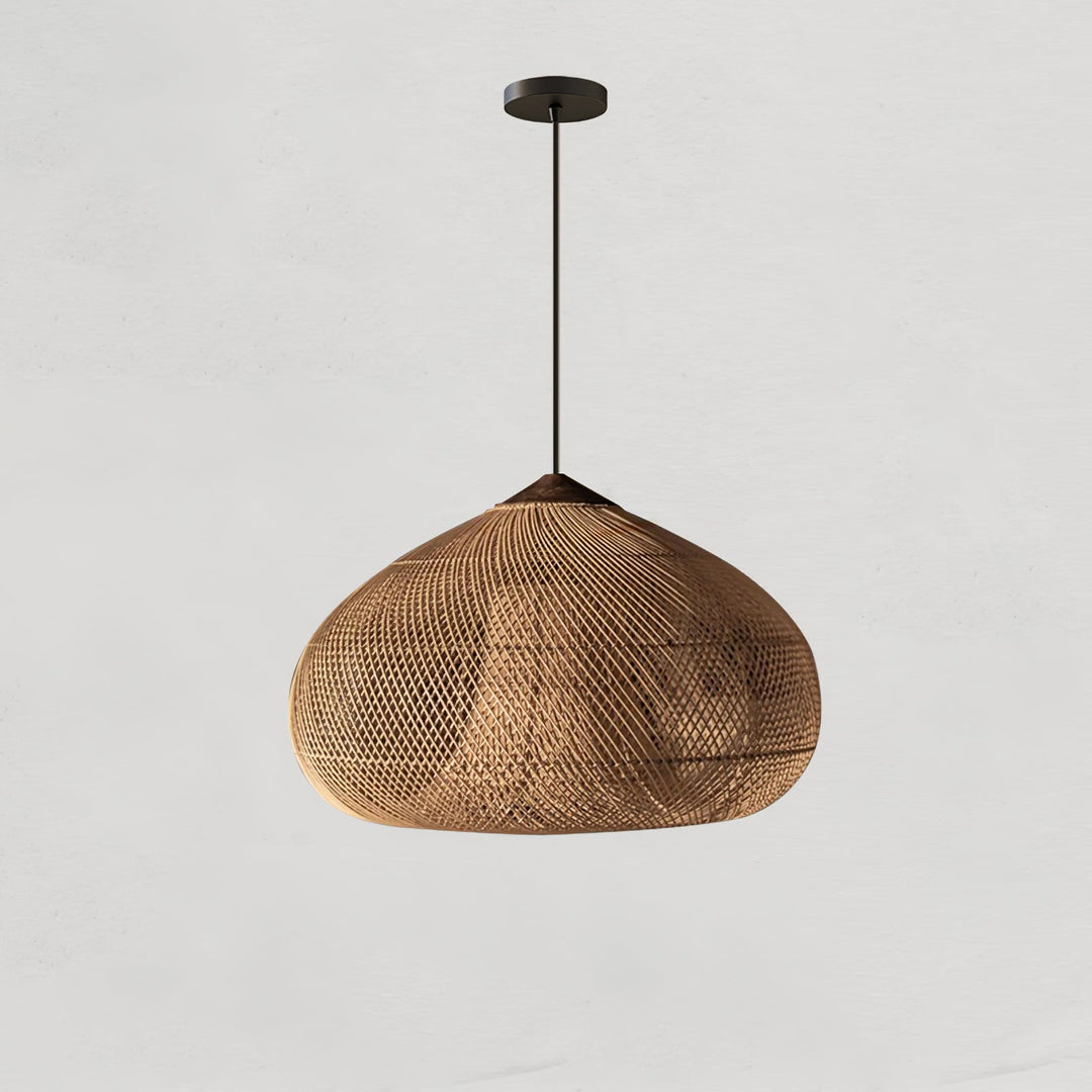 Flätad Rattan Pendellampa