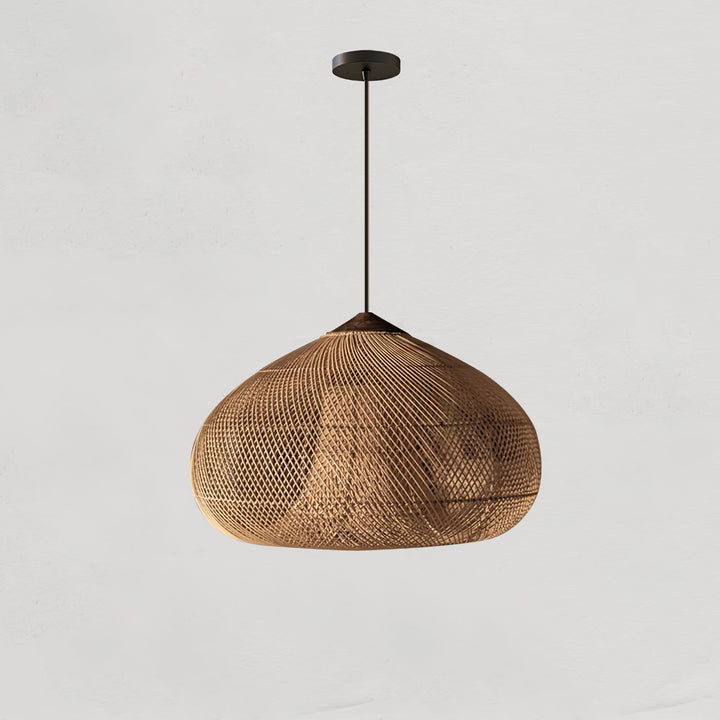 Flätad Rattan Pendellampa
