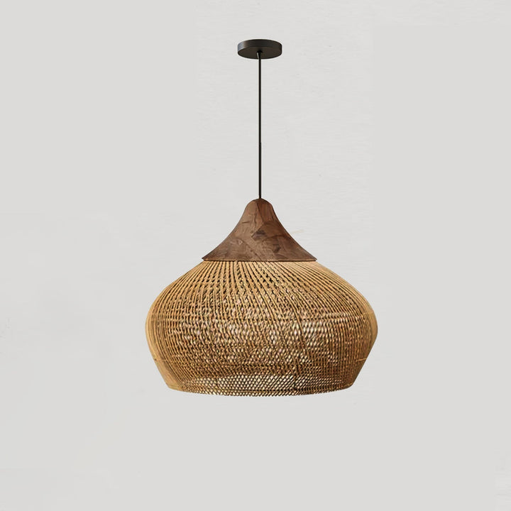 Flätad Rattan Pendellampa