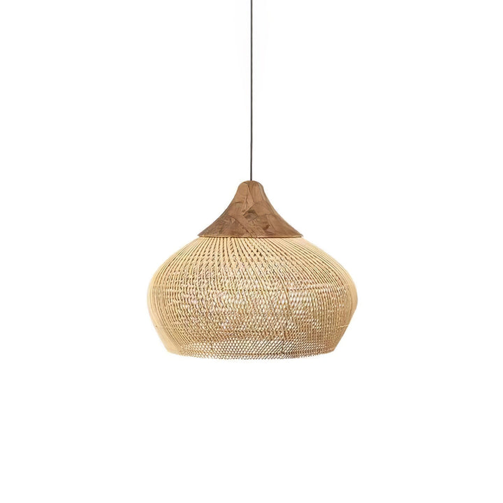 Flätad Rattan Pendellampa