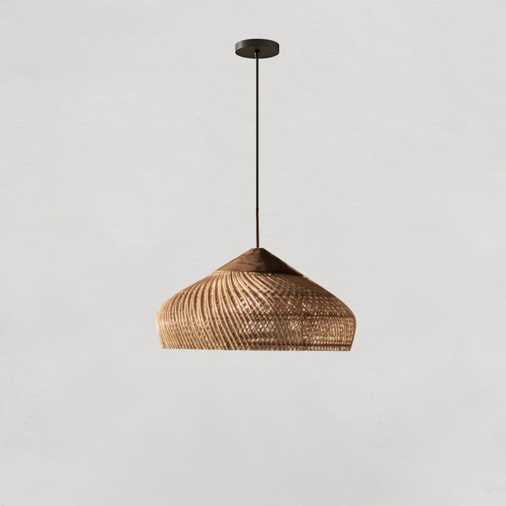 Flätad Rattan Pendellampa