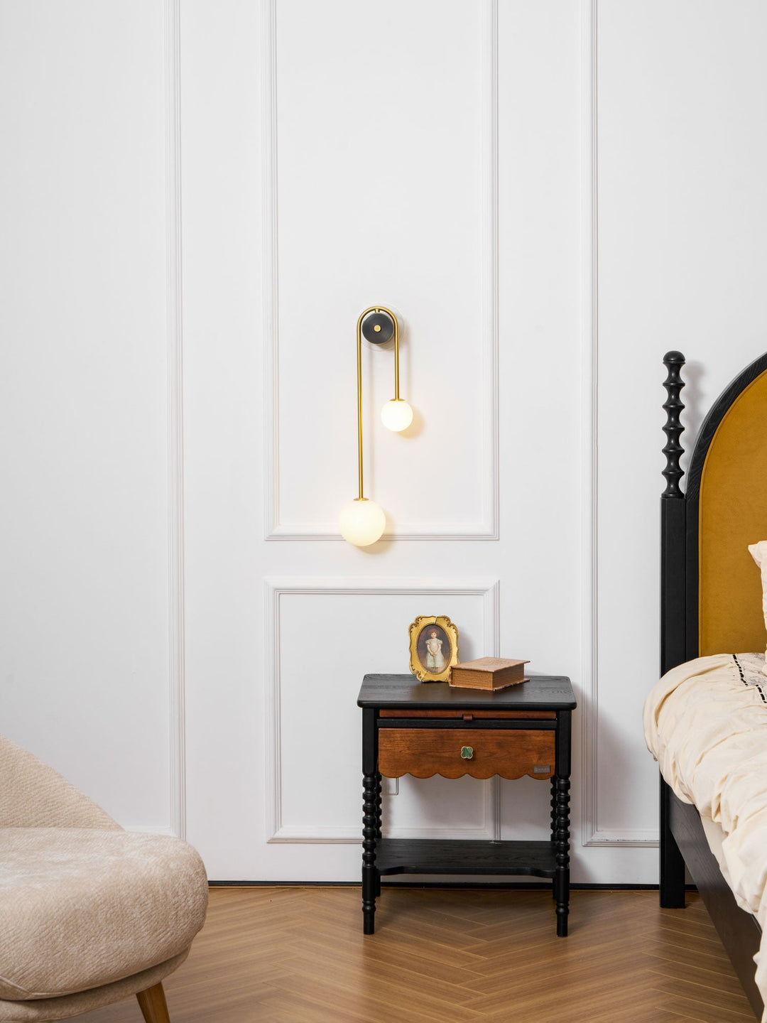 Messingsbåge Vägglampa