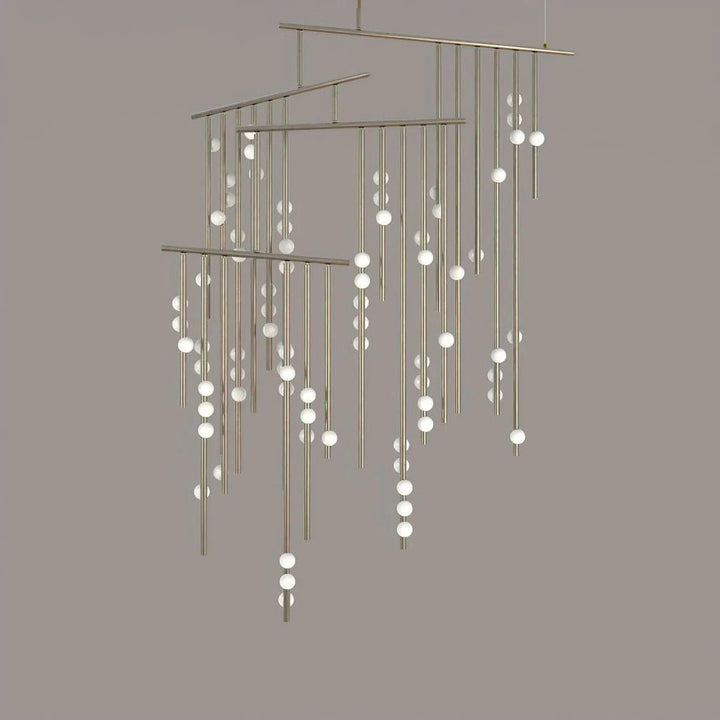 Brass Glass Drop Chandelier