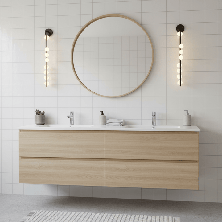 Mässingsglasrör Vägglampa