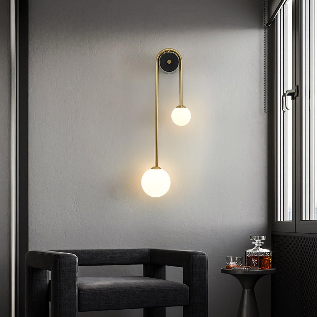 Messingsbåge Vägglampa