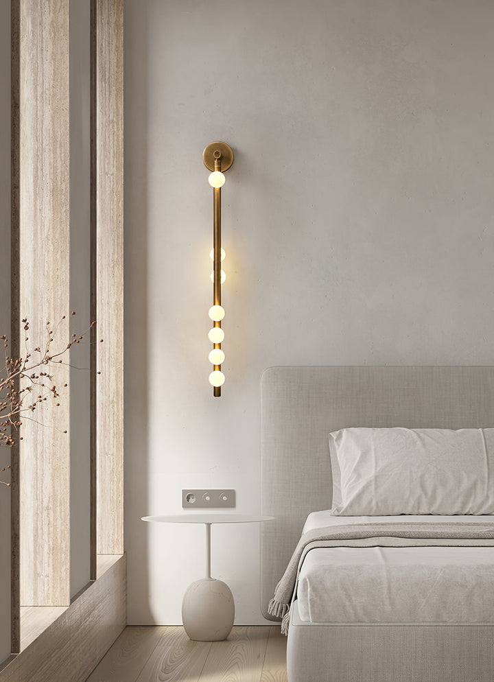 Mässingsglasrör Vägglampa