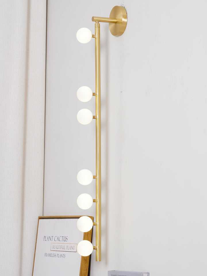 Mässingsglasrör Vägglampa