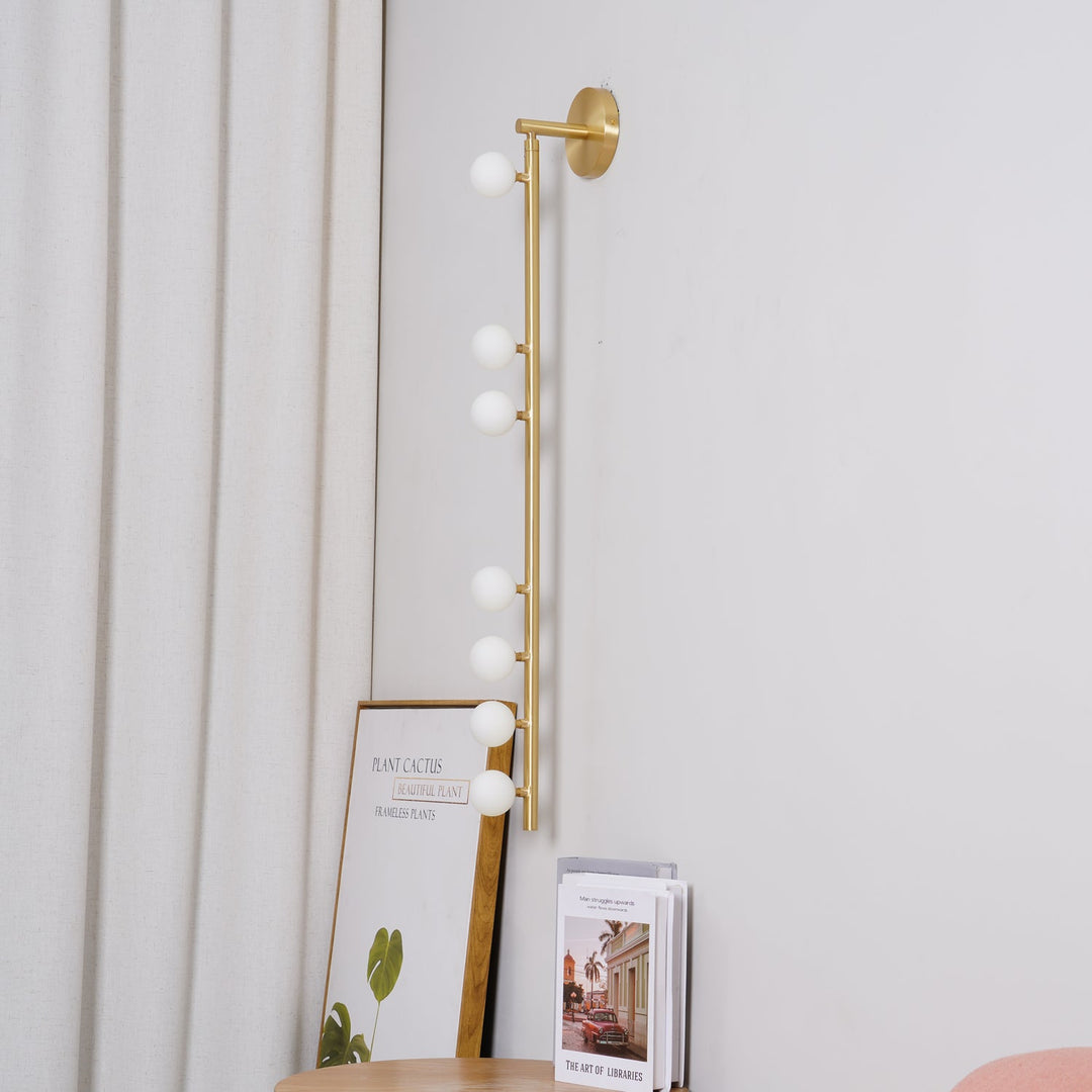 Mässingsglasrör Vägglampa
