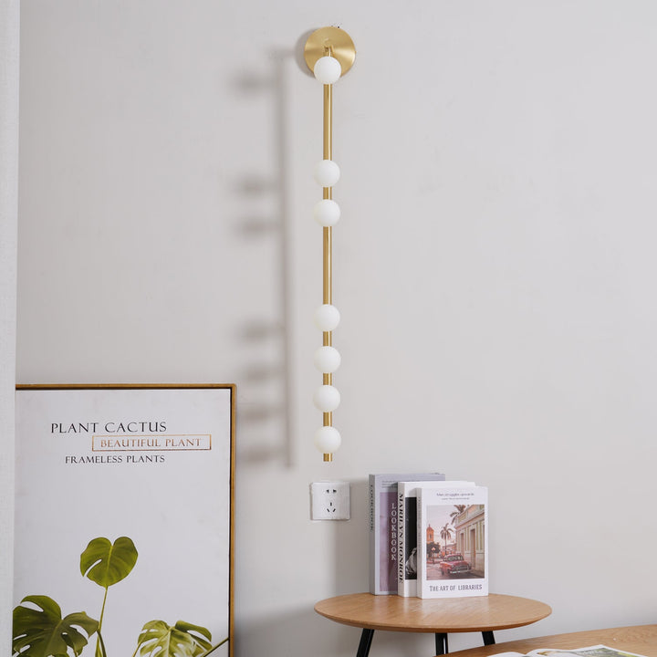 Mässingsglasrör Vägglampa