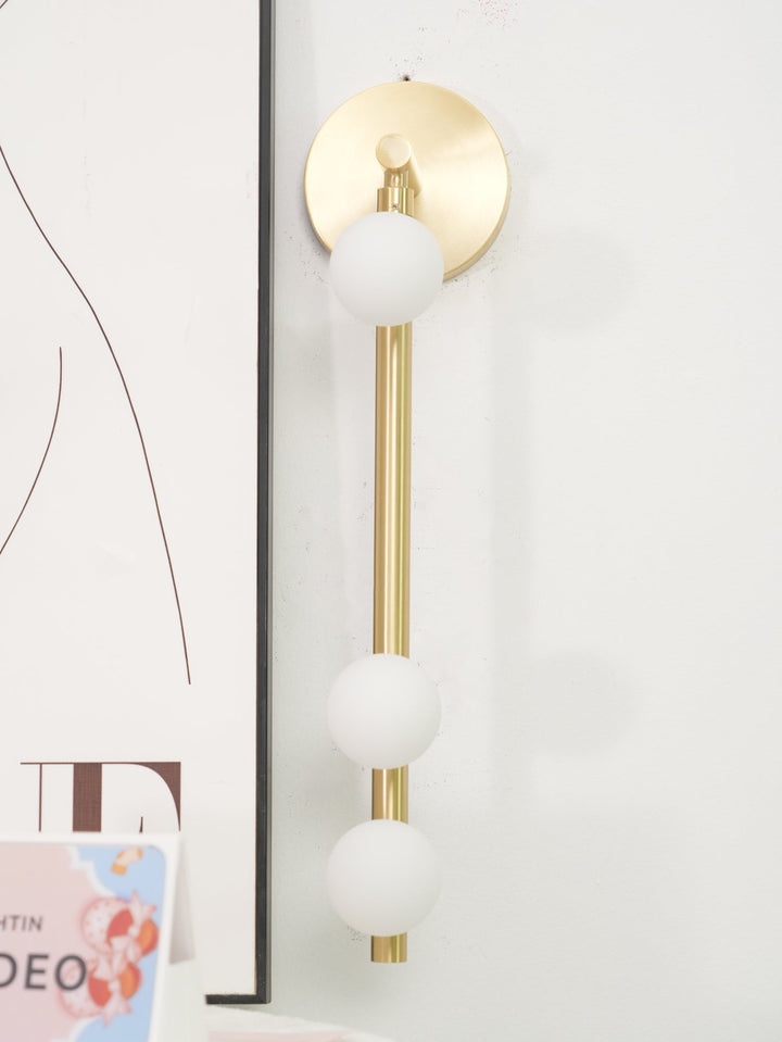 Mässingsglasrör Vägglampa