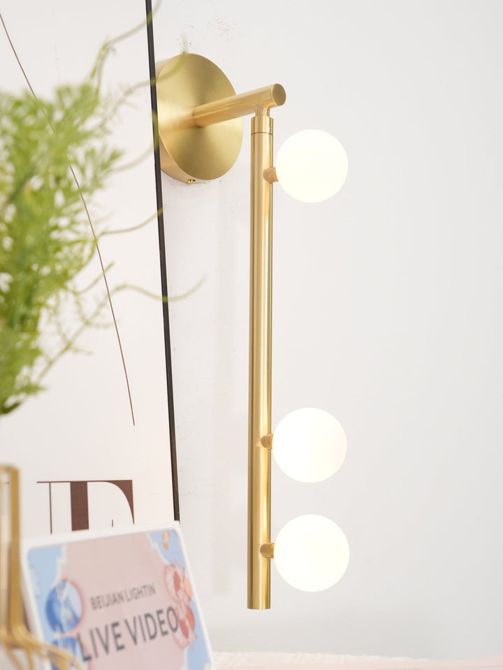 Mässingsglasrör Vägglampa
