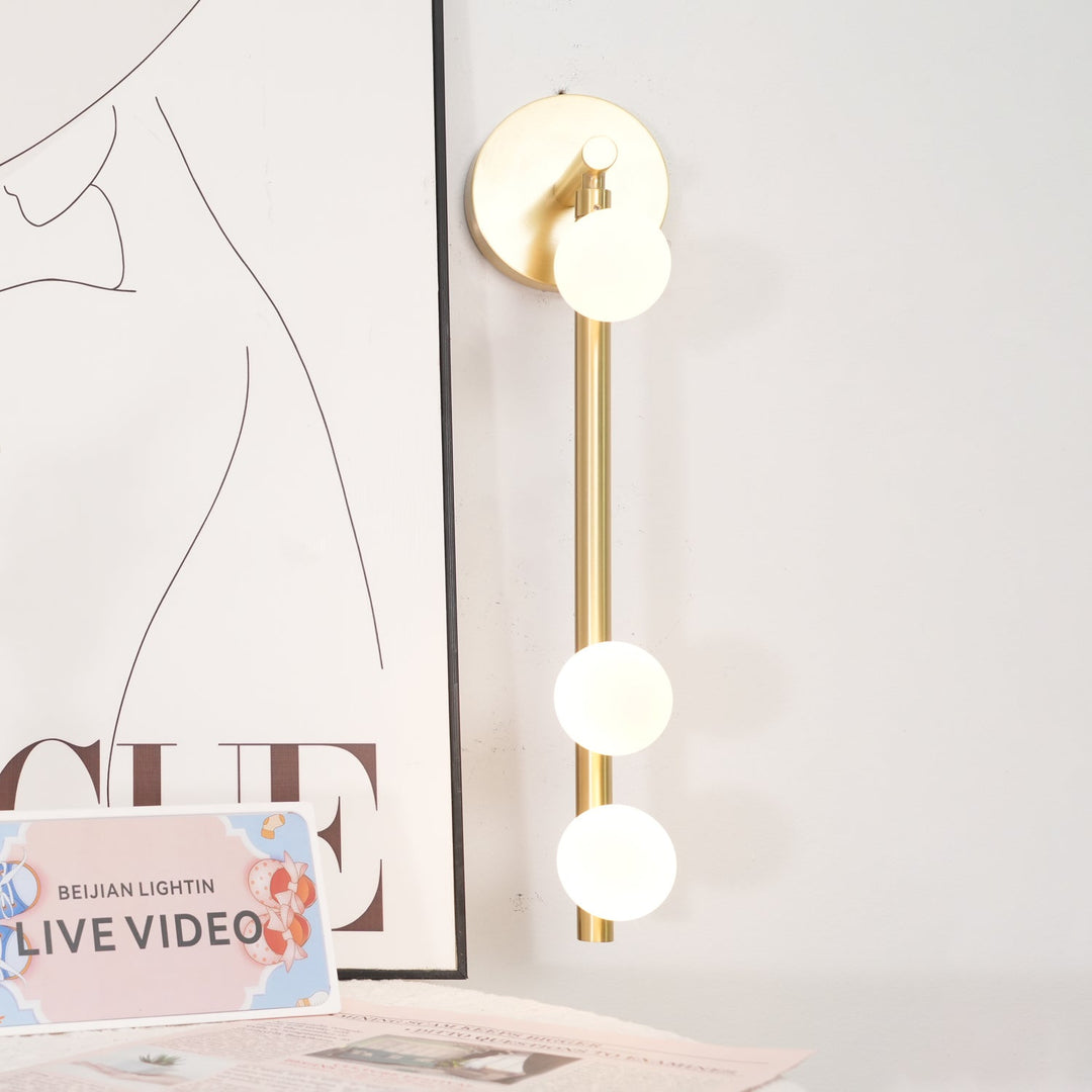 Mässingsglasrör Vägglampa