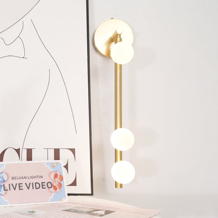 Mässingsglasrör Vägglampa