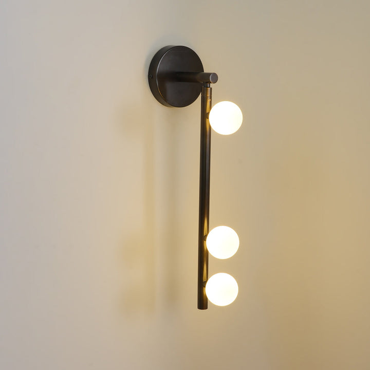 Mässingsglasrör Vägglampa