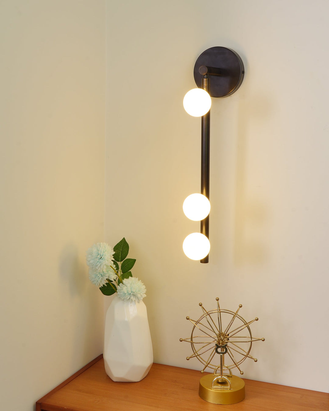 Mässingsglasrör Vägglampa