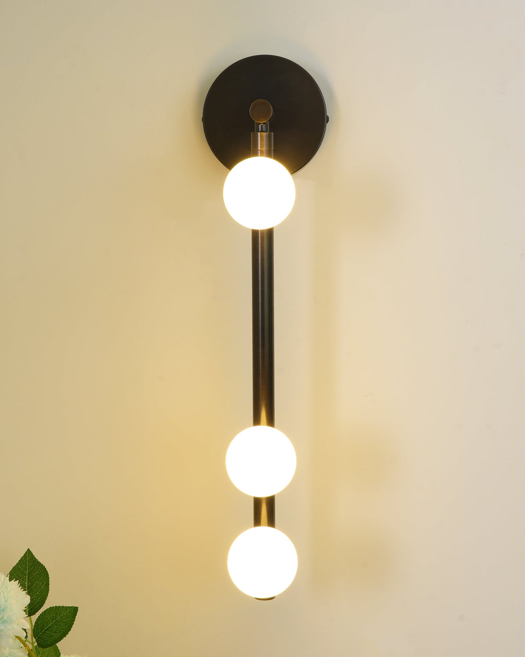 Mässingsglasrör Vägglampa