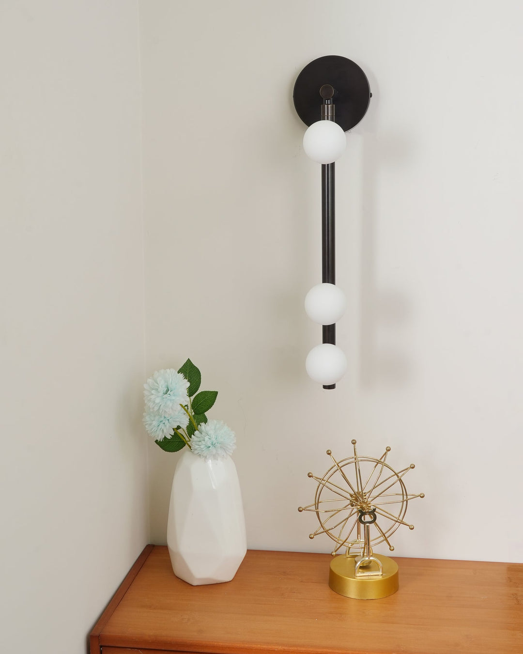 Mässingsglasrör Vägglampa