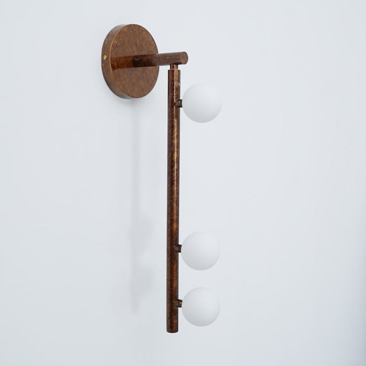 Mässingsglasrör Vägglampa