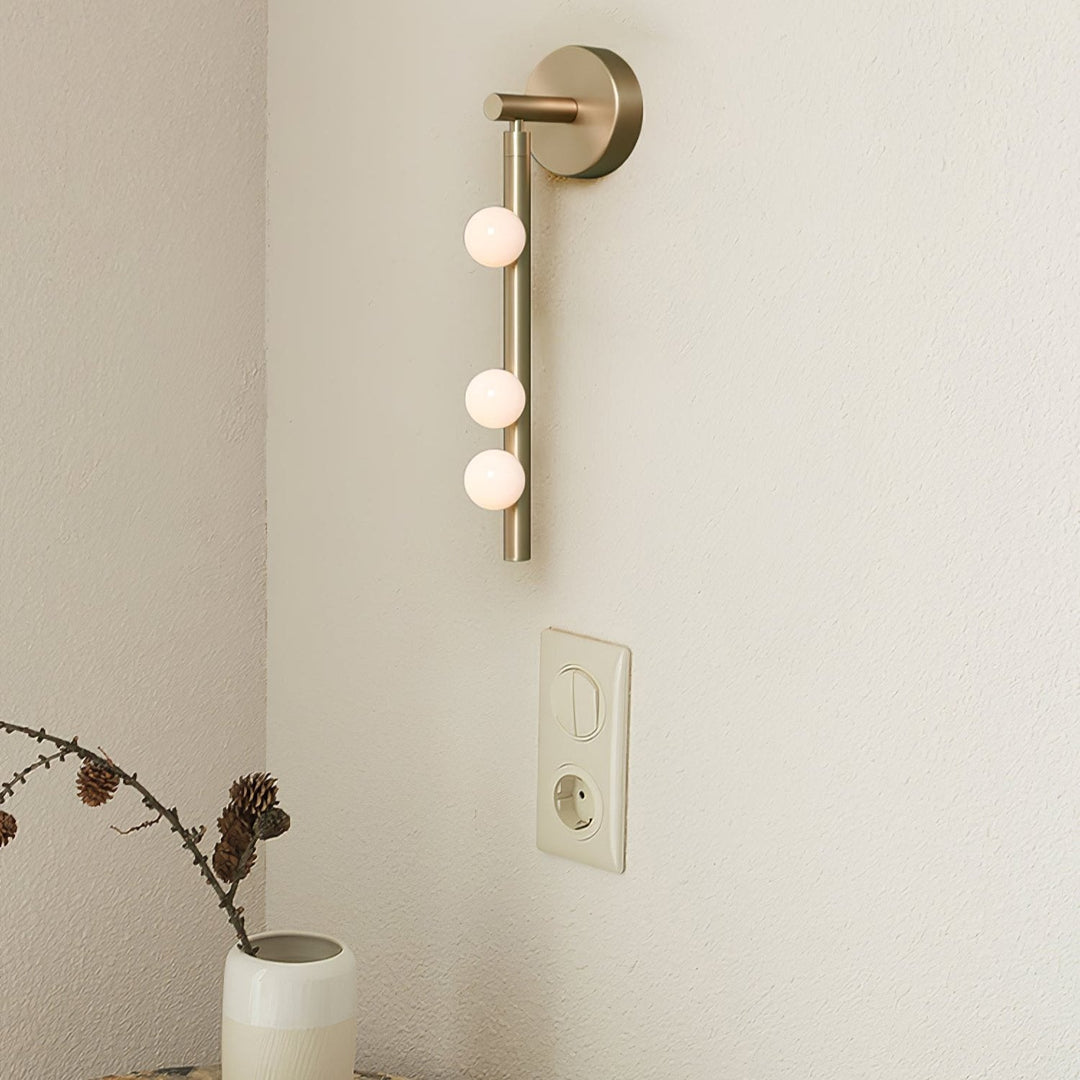 Mässingsglasrör Vägglampa