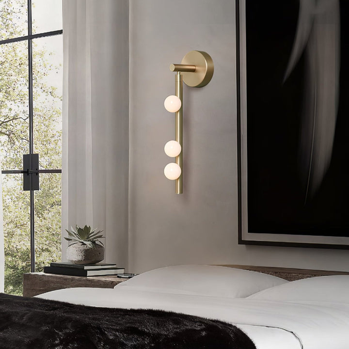 Mässingsglasrör Vägglampa