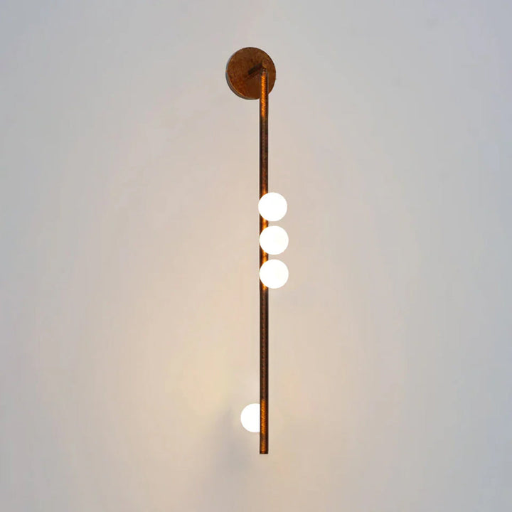 Mässingsglasrör Vägglampa