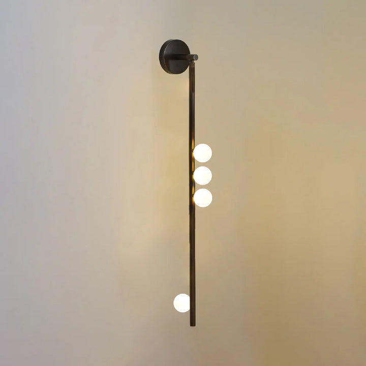Mässingsglasrör Vägglampa